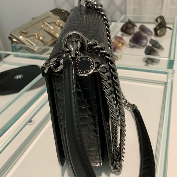 Stella McCartney Embossed Crocodile Effect Medium Falabella box shoulder bag - Picture 12 of 12